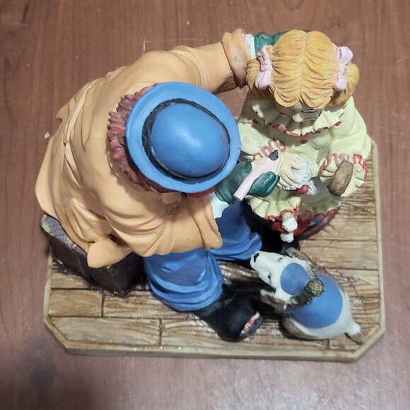 Aldon Carnival Clown Applying Make Up Resinite Sculpture 1988 - Picture 4 of 12